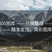 澳彩800图库 —— 只做整理 —— 统计图表 —— 精准定位，澳彩图库v1.0